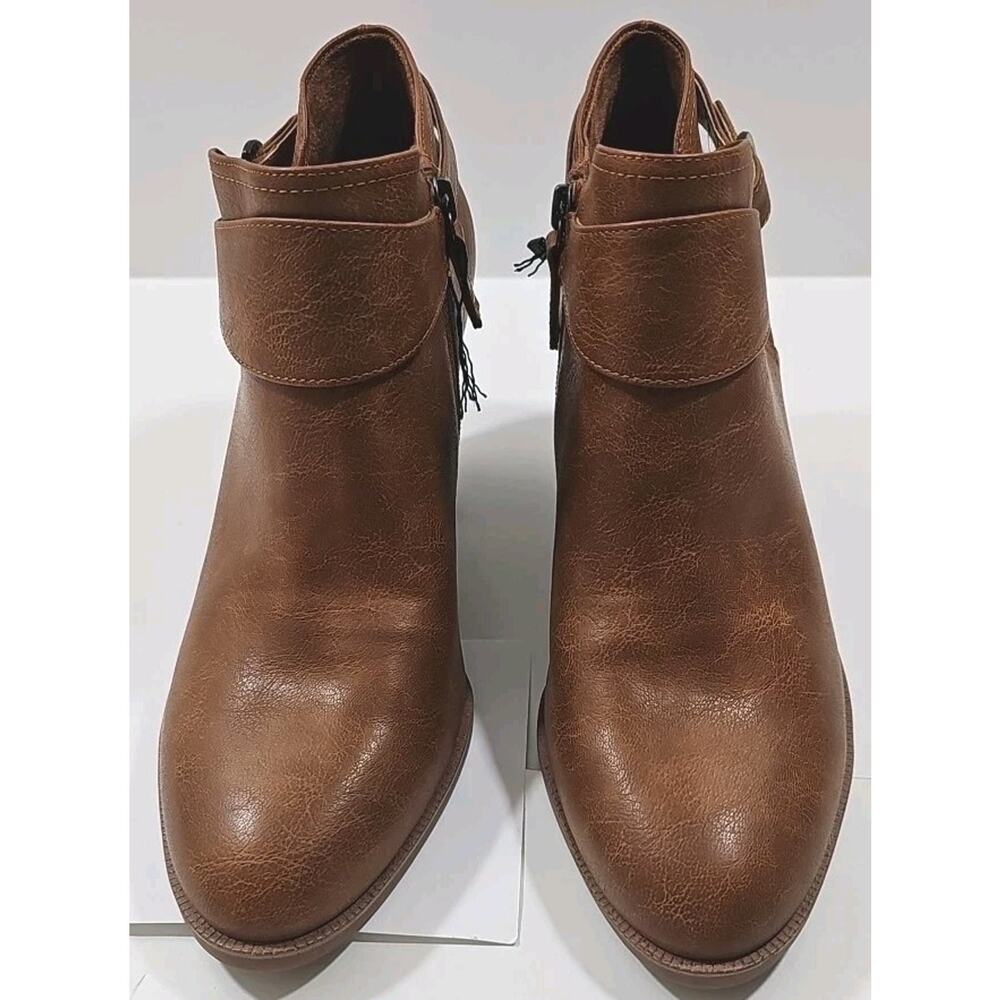 Dr. Scholl's~Woman Size 9.5M~Brown Faux Leather Kickstart Booties High Heel NWOB - Picture 11 of 12